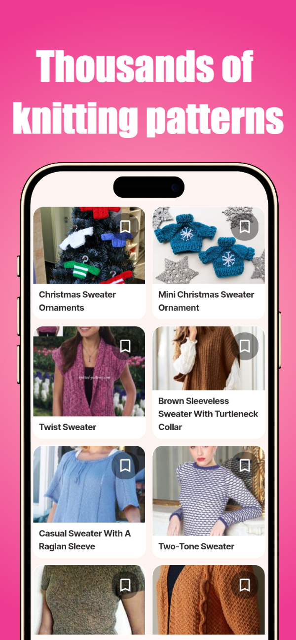 Thousands of knitting patterns