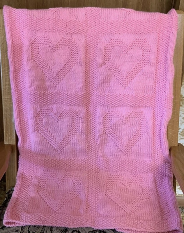 Knitted Heart Blanket
