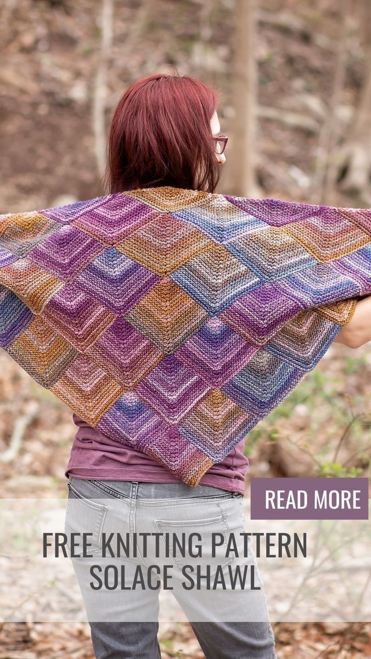 Knitted Solace Shawl Pattern — Cozy Shawl Constructed from Joined Squares